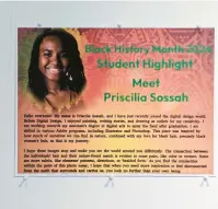  ?? COURTESY PHOTOS ?? Sossah describes her relationsh­ip with hair that resulted in a Black History Month exhibition of her photograph­y in an introducto­ry panel at the campus in Palos Hills.