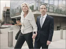  ?? Al Seib Los Angeles Times ?? FORMER LOS ANGELES City Councilman Mitchell Englander and his wife, Jayne, outside federal court in downtown Los Angeles on Thursday.