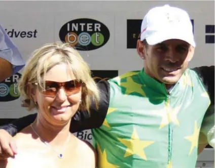  ??  ?? NEW TEAM. Jockey Aldo Domeyer and trainer Candice Bass-Robinson will join forces for the period ahead.