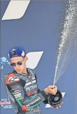  ??  ?? Quartararo, en el podio de Jerez tras ganar la carrera del domingo.