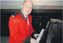  ??  ?? Wayne Thompson, charitable gift adviser of the Salvation Army’s B.C. Division, tickled the ivories at the morning fundraiser.