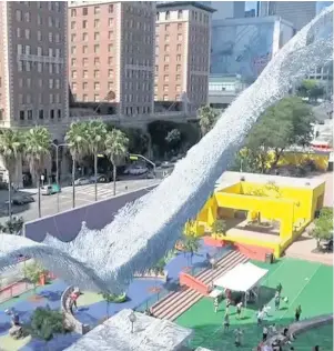  ?? YOUTUBE ?? The Liquid Shard installati­on at Pershing Square in Los Angeles