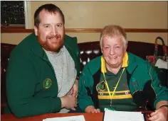  ??  ?? Chairman Aidan Kelly and secretary Roisin Duncan at the Special Olympics Club Gorey Area AGM in the Loch Garman Arms.