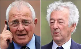  ??  ?? Retired South Yorkshire officers Donald Denton (left) and Alan Foster were charged with perverting the course of justice by amending officers’ statements after the 1989 Hillsborou­gh disaster. Photograph: PA