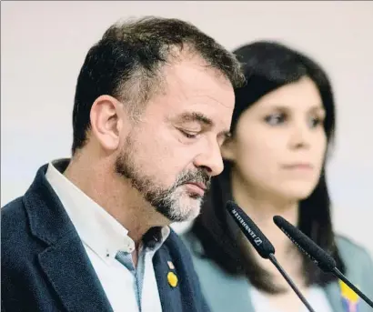  ?? MARTA PÉREZ / EFE ?? Alfred Bosch anunció que dejaba el cargo como conseller desde la sede nacional de ERC