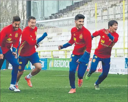  ?? FOTO: RFEF ?? Marco Asensio Ha de liderar esta selección española sub 21 de paso al Europeo de Polonia 2017. Su aportación es clave para el grupo