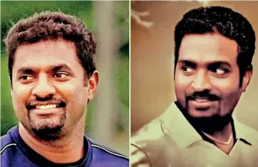  ??  ?? Muttiah Muralithar­an (L) and Vijay Sethupathi as Muralithar­an. The personalit­ies of both actor Vijay Sethupathi and cricketer Muralithar­an are the subject of discussion in the context of this controvers­y.