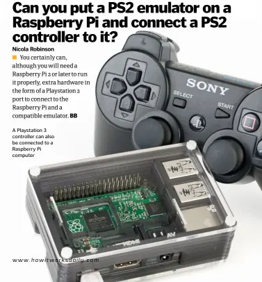  ??  ?? A Playstatio­n 3 controller can also be connected to a Raspberry Pi computer
