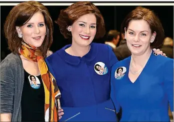  ??  ?? SiSter act: Kate O’Connell TD, centre, with sisters Theresa, left, and potential FG candidate Mary