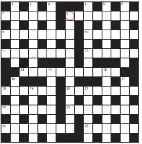  ?? ?? PLAY our accumulato­r game! Every day this week, solve the crossword to find the letter in the pink circle. On Friday, we’ll provide instructio­ns to submit your five-letter word for your chance to win a luxury Cross pen. UK residents aged 18+, excl NI. Terms apply. Entries cost 50p.