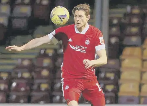  ??  ?? 0 Aberdeen are comfortabl­y in fourth place but defender Ash Taylor believes there is ‘ a lot more to come’ from the Dons.