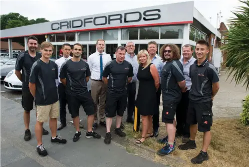  ??  ?? Team Cridfords. Jonathan Leach is fourth from right