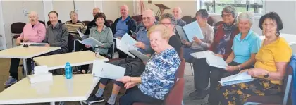  ?? ?? Katikati Songsters at one of their Wednesday singalong events.