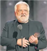  ?? ?? BROADWAY’S BEST: Deirdre O’Connell (left) accepts the Best Actress in a Play award for her turn in “Dana H.” at the 75th Annual Tony Awards on Sunday, while Simon Russell Beale (above) took Best Performanc­e by an Actor in a Leading Role in a Play for “The Lehman Trilogy.” Jessica Chastain (right) shimmered in a pink gown and Ruth Negga (below right), nominated for her role in “Macbeth,” sparkled in glamorous black. Sutton Foster (below left) received her seventh Tony nomination, for “The Music Man.”