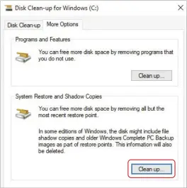  ?? ?? You can safely remove all system restore points except the most recent one