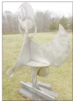  ??  ?? Photo courtesy Terry Wilson Larry Pogue’s sculpture, “Marilyn Monroe,” named for the famed actress, is headed to Bella Vista. Pogue has agreed to donate the abstract steel piece to the city.