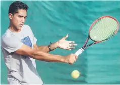 ??  ?? Youssef Hossam currently holding an ATP 334 ranking, trains at a court in the capital Cairo’s western suburb of Sixth of October in this Sept 19 file photo. — AFP photo
