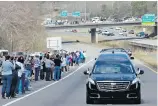  ??  ?? The hearse carrying the body of Billy Graham leaves Hickory, North Carolina.