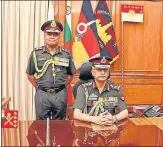  ?? PTI ?? General Manoj Pande takes over as the 29th Chief of Defence Staff of Indian Army from General MM Naravane.