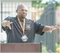  ?? BALTIMORE SUN FILE ?? The late Dante Barksdale, a Safe Streets outreach coordinato­r in Baltimore, speaks at an event in 2019.