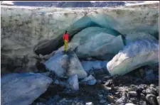  ?? ?? Lauria stands at the Jamtalfern­er Glacier.