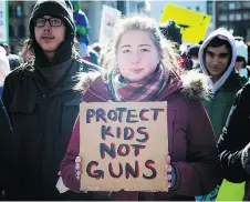  ??  ?? March For Our Lives Ottawa started on Parliament Hill Saturday making its way over to Major’s Hill Park.