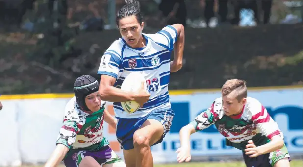  ?? Picture: STEWART McLEAN ?? IN CONTROL: Xavier Savage, while playing league for Cairns Brothers in 2016 – he is now setting the pace for Brisbane Boys’ College’s rugby team.