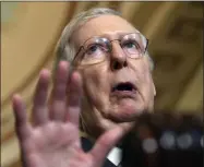  ?? SUSAN WALSH — THE ASSOCIATED PRESS FILE ?? Senate Majority Leader Mitch McConnell of Ky., speaks to reporters on Capitol Hill in Washington.