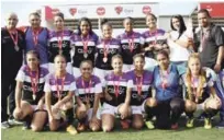  ??  ?? Equipo del colegio Luis Ernesto Gómez, de Jarabacoa, campeón de la etapa del Cibao de la Copa Intercoleg­ial Claro de Futsal Femenino 2018.