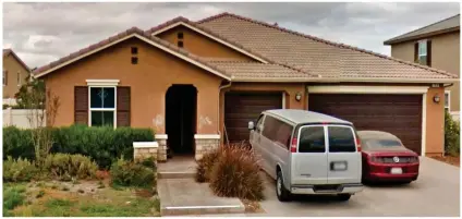  ??  ?? House of horrors: The property in Perris, California. The alarm was raised after one girl escaped