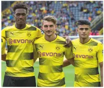  ??  ?? New trio...(from left) Dan-Axel Zagadou, Maximilian Philipp and Mahmoud Dahoud