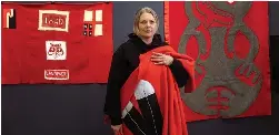  ?? WARWICK SMITH/MANAWATŪ STANDARD ?? Karla Karaitiana: “I watched as kōrero began to take form in the shape of red blankets, paraikete whero, stitched by hand and threaded with truth.”