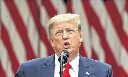  ?? JONATHAN ERNST REUTERS Q ?? U.S. President Donald Trump makes an announceme­nt about U.S. trade relations with China and Hong Kong in the Rose Garden of the White House in Washington on May 29.