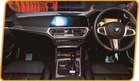  ??  ?? Interior of the 330i M Sport