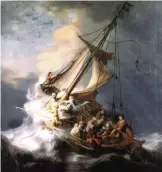  ??  ?? This undated file photograph provided by the Isabella Stewart Gardner Museum shows the painting ‘The Storm on the Sea of Galilee,’ by Rembrandt Harmenszoo­n van Rijn, one of more than a dozen works of art stolen by burglars in the early hours of March...
