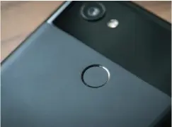  ??  ?? Google reduced the size of the glass panel on the Pixel 2 XL, but now there’s a slight camera bump.