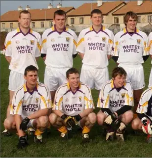  ??  ?? The Purple and Gold Stars football team that pipped Wexford by a point in St. Patrick’s Park on December 30, 2007. Back (from left): Collie Byrne, Terry Gainfort, Nicky O’Sullivan, Brian Malone, Lorcan Kent, Ciarán O’Leary, John Hudson, Adrian Flynn. Front (from left):Tom Byrne, David Walsh, Peter Hughes (a late addition to the team due to the absence of seven members of the 21-strong Purple and Gold selection), Aidan Cullen, John Hegarty, Páraic Curtis, Colm Farrell. It was Jason Ryan’s first game as Wexford manager.