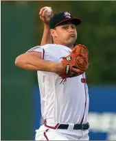  ?? Steven Eckhoff / RN-T ?? Rome pitcher Kyle Muller delivers to the plate against Hagerstown during Thursday’s game.