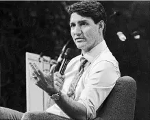  ?? ADRIAN WYLD THE CANADIAN PRESS ?? Prime Minister Justin Trudeau participat­es in a discussion at the GovTech summit in Paris, France on Monday.