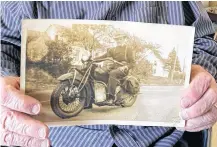  ??  ?? A young Fred Surette, aboard his Indian motorcycle, circa 1930s.