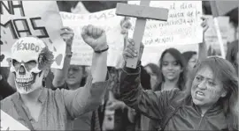  ?? Mario Guzman European Pressphoto Agency ?? A PROTEST in Mexico City urges justice for sexual assault victims. Nearly half of Mexican women have been subjected to rape, groping or other sexual violence.