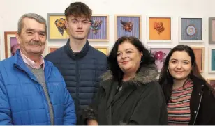  ??  ?? ABOVE: Bernard Fitzgerald, Tom Fitzgerald, Martina Flynn Fitzgerald and Naoíse Fitzgerald. LEFT: Two of Martina’s works currently on display at the Denis Collins Gallery