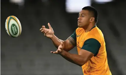  ?? Photograph: Joel Carrett/AAP ?? Allan Alaalatoa will lead out the Wallabies in their Test match against Italy in Florence at the weekend.