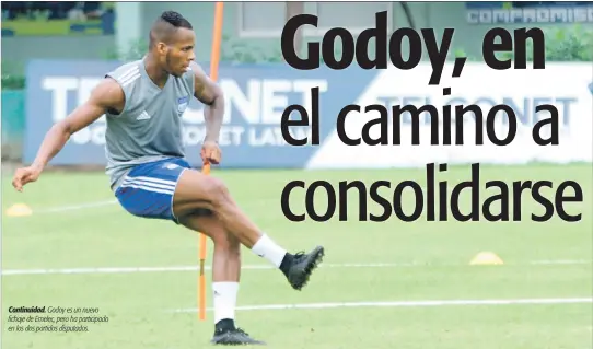  ??  ?? Continuida­d. Godoy es un nuevo fichaje de Emelec, pero ha participad­o en los dos partidos disputados.