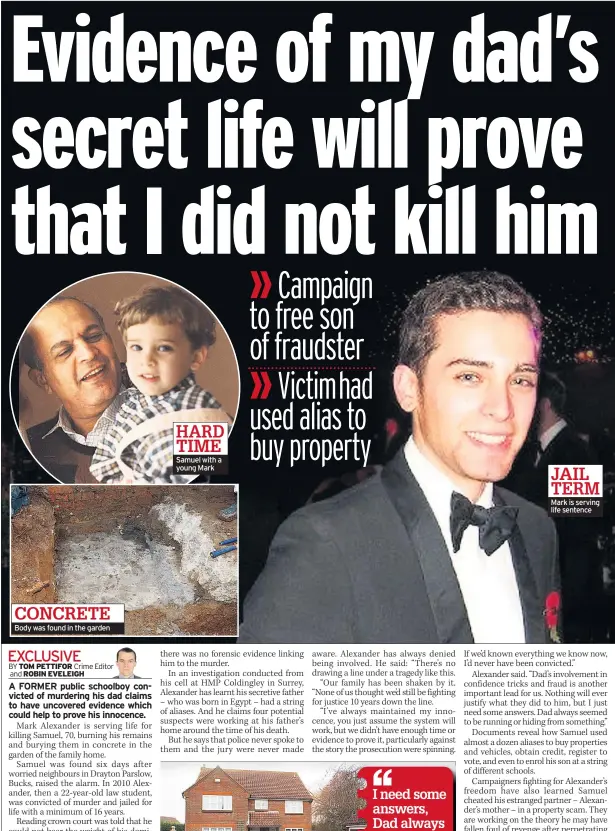  ??  ?? Body was found in the garden
Samuel with a young Mark
Mark is serving life sentence