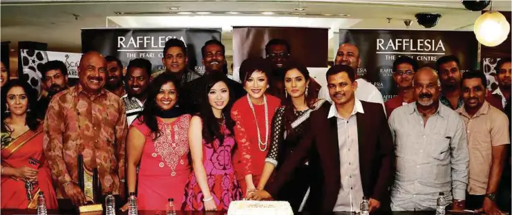  ??  ?? Naidu ( front row, seventh from left) with some of the actors, organisers and sponsors at the launch of Mica 2016.