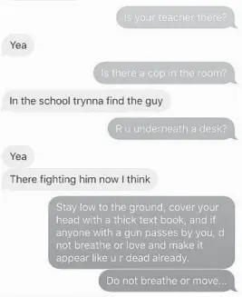  ?? HOWARD KROOKS/COURTESY ?? When his son Noah first texted him about the shooter at Parkland’s Marjory Stoneman Douglas High School, Howard Krooks felt disbelief. As the texts played out, his heart sank. “I had no words of wisdom, no fatherly advice, for this one. I still don’t,”...