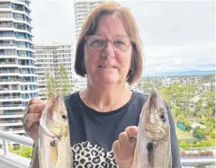  ?? ?? Pam Brigginsha­w caught a great feed of quality whiting on the Gold Coast last week.