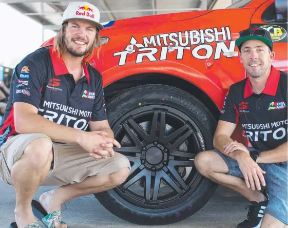  ??  ?? Toby Price (left) is set to race the Mitsubishi Triton SuperUte and Craig Dontas will be his teammate.