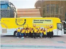 ??  ?? ■ Landmark Group introduced a one-of-a-kind ‘Happiness Bus’ to tour the city as part of Happiness Week.